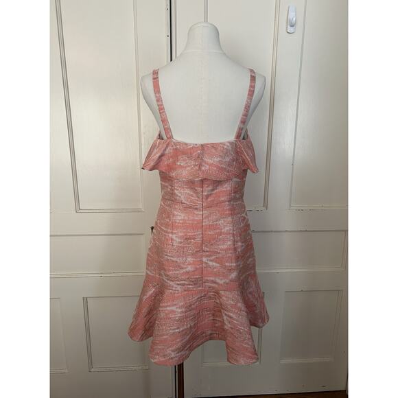 Hutch Ruffled Neckline Shift Mini Dress Womens Size 6 Pink Party Event NWT - Picture 2 of 8
